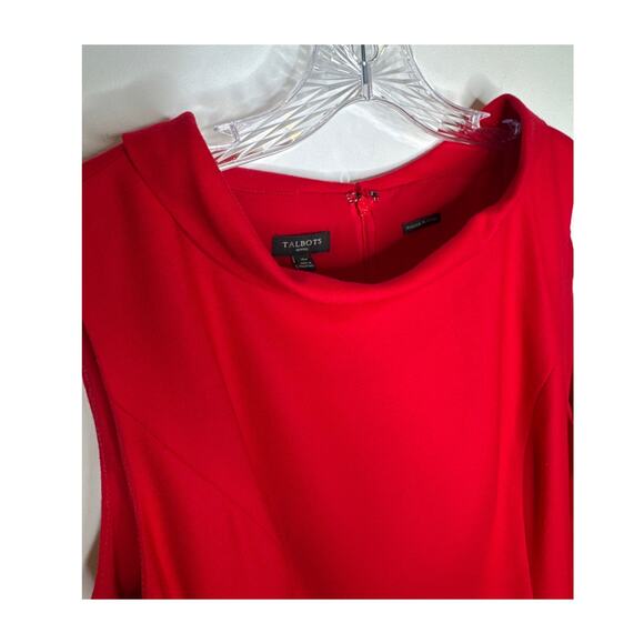 NWT Talbots Italian flannel red holiday sleeveless bateau neckline dress 16 p - Picture 9 of 15